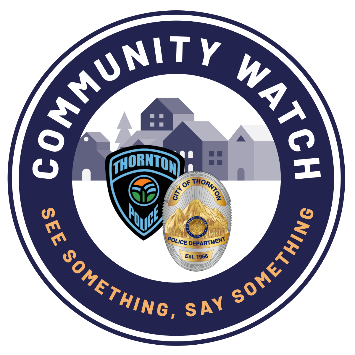business and community watch logo with badge and patch